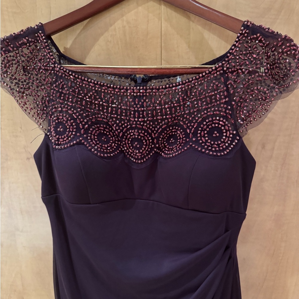 Xscape Deep Purple Embellished Gown